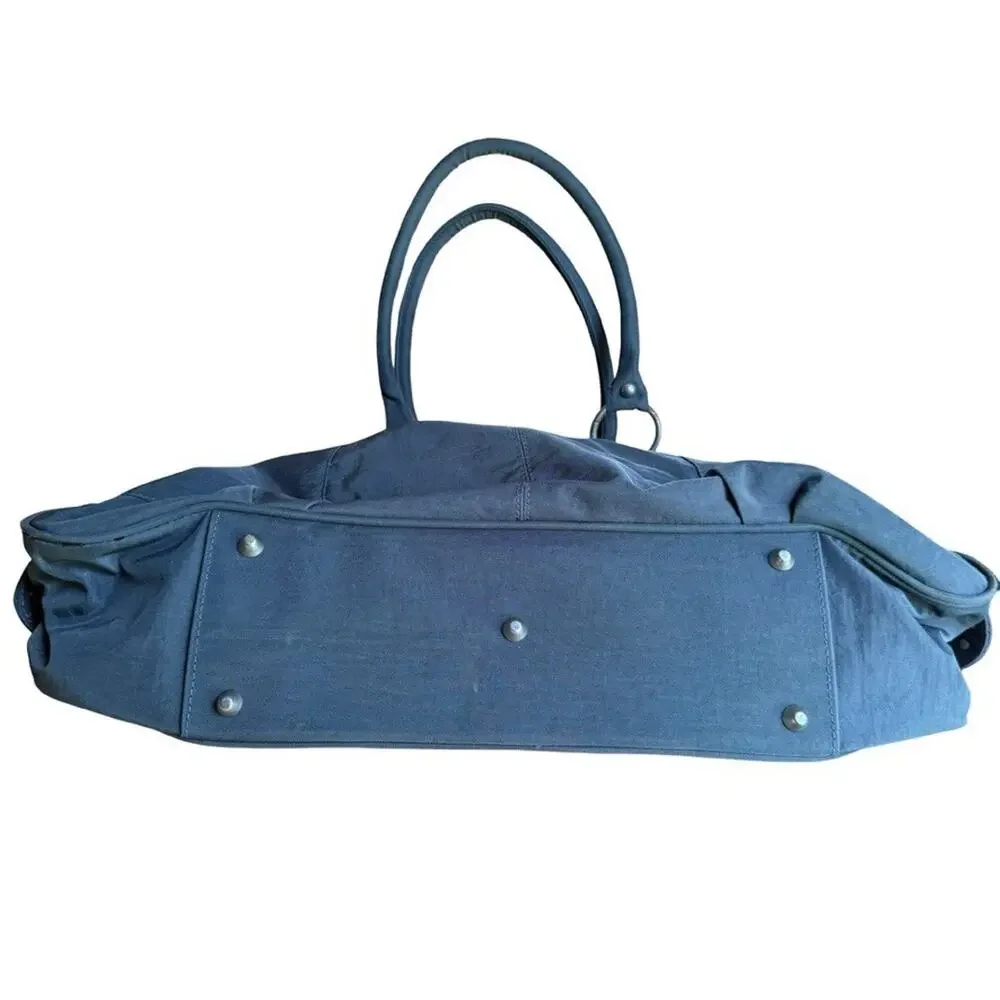 Baggallini Shanghai Satchel Gray Large Nylon Purse Handbag Bag Travel 19x11x4